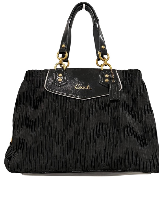Coach Handbags - Coach Ashley Black Gathered Satin Satchel Bag 2012 NWOT #H1282-F20050